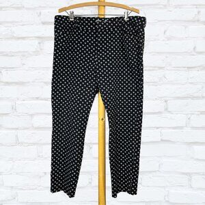 Old Navy Pixie Pants 16 Mid-Rise Black White Print Stretch Ankle
